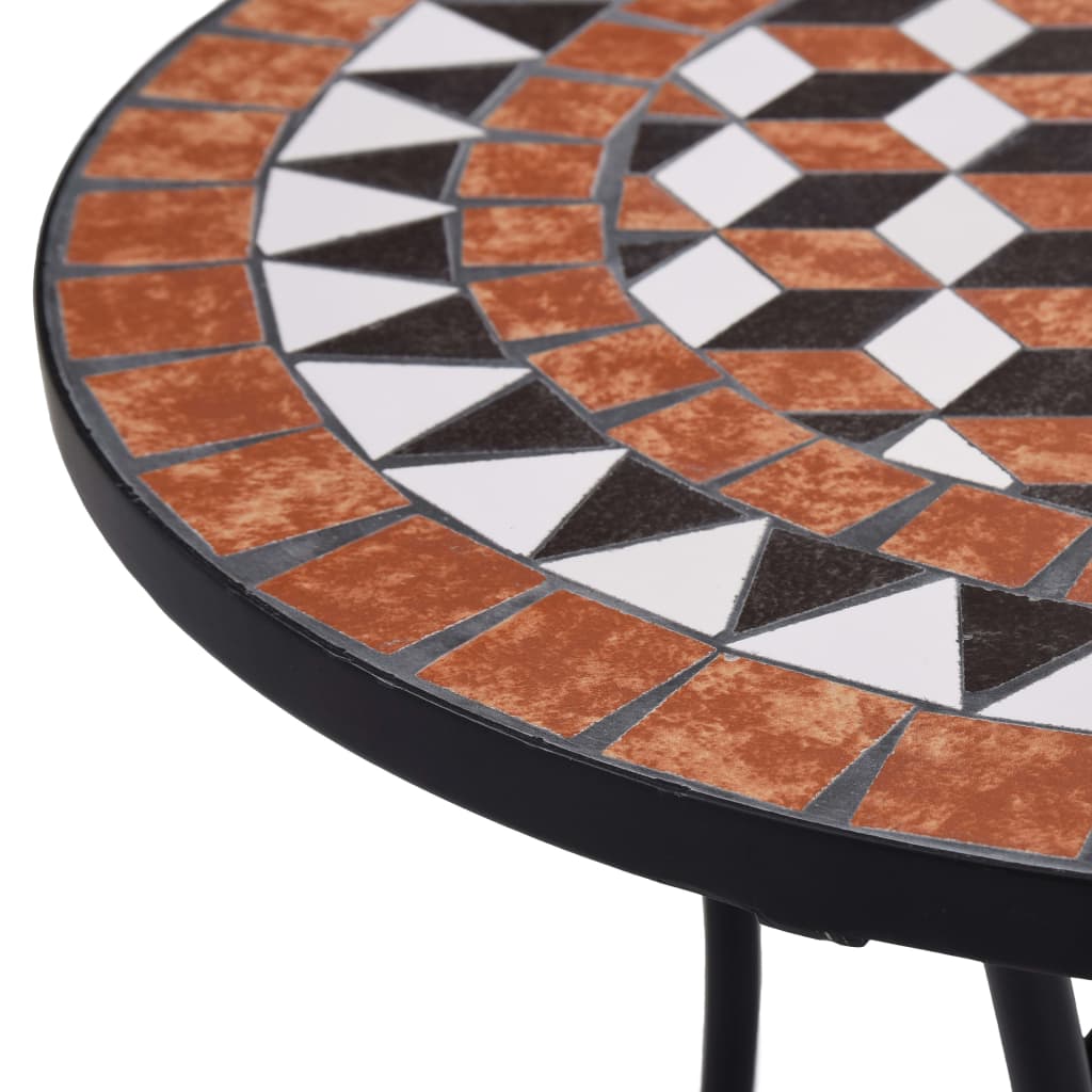 Mosaic Bistro Table Brown 60cm Ceramic