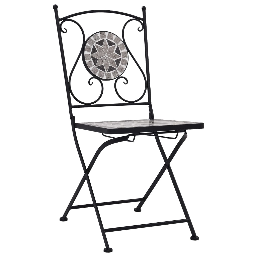 Mosaic Bistro Chairs 2 pcs Grey