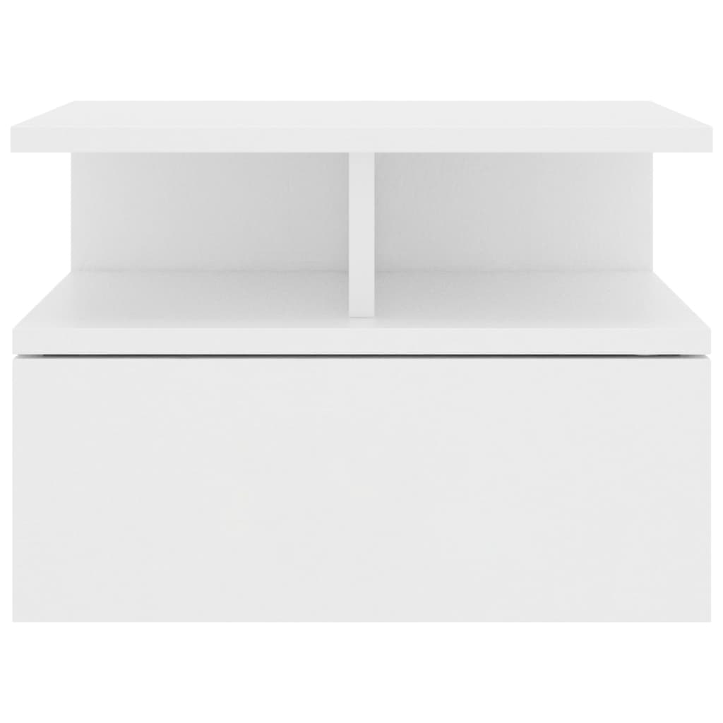 Floating Nightstand White Chipboard