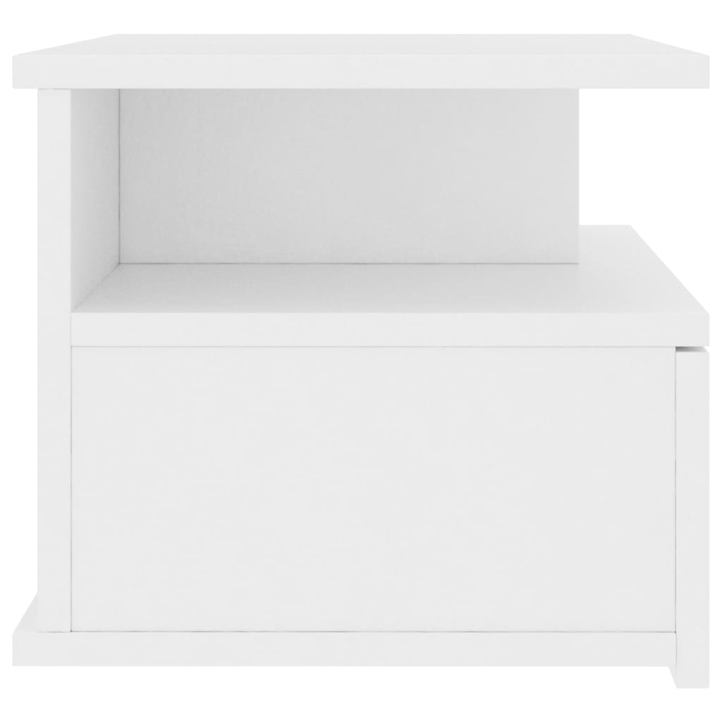 Floating Nightstands 2 pcs White Chipboard