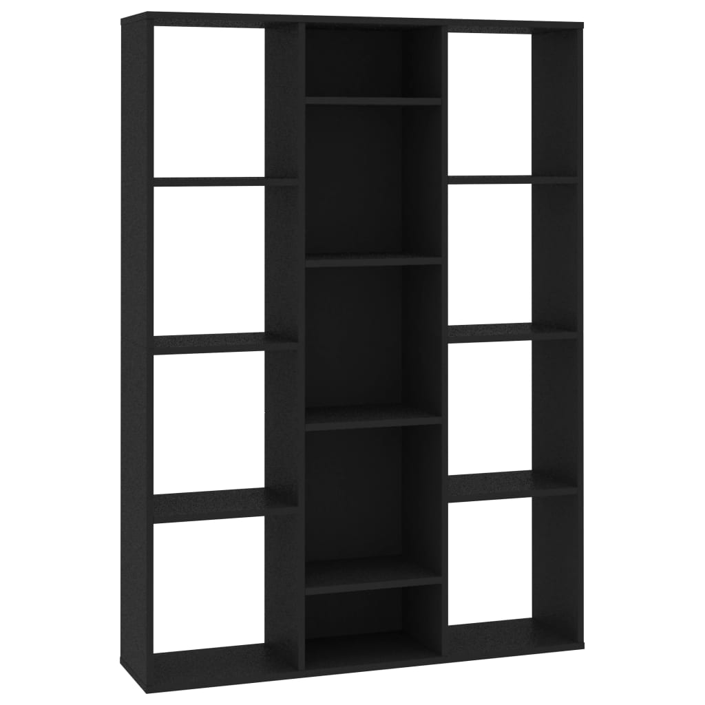 Room Divider/Book Cabinet Black Chipboard