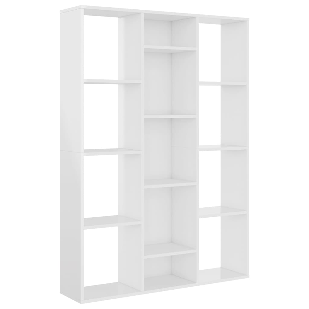 Room Divider/Book Cabinet High Gloss White Chipboard