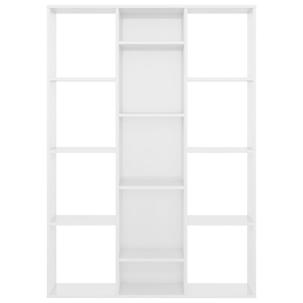 Room Divider/Book Cabinet High Gloss White Chipboard