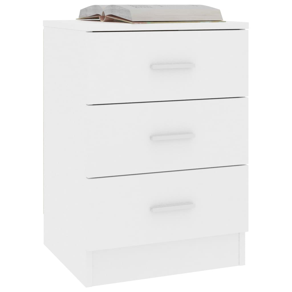 Bedside Cabinet White- Chipboard