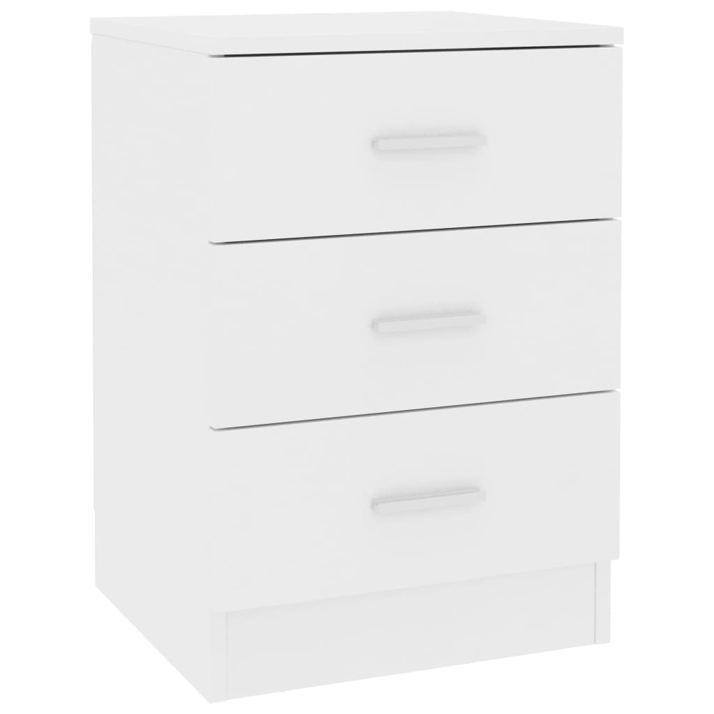 Bedside Cabinets 2 pcs White -Chipboard