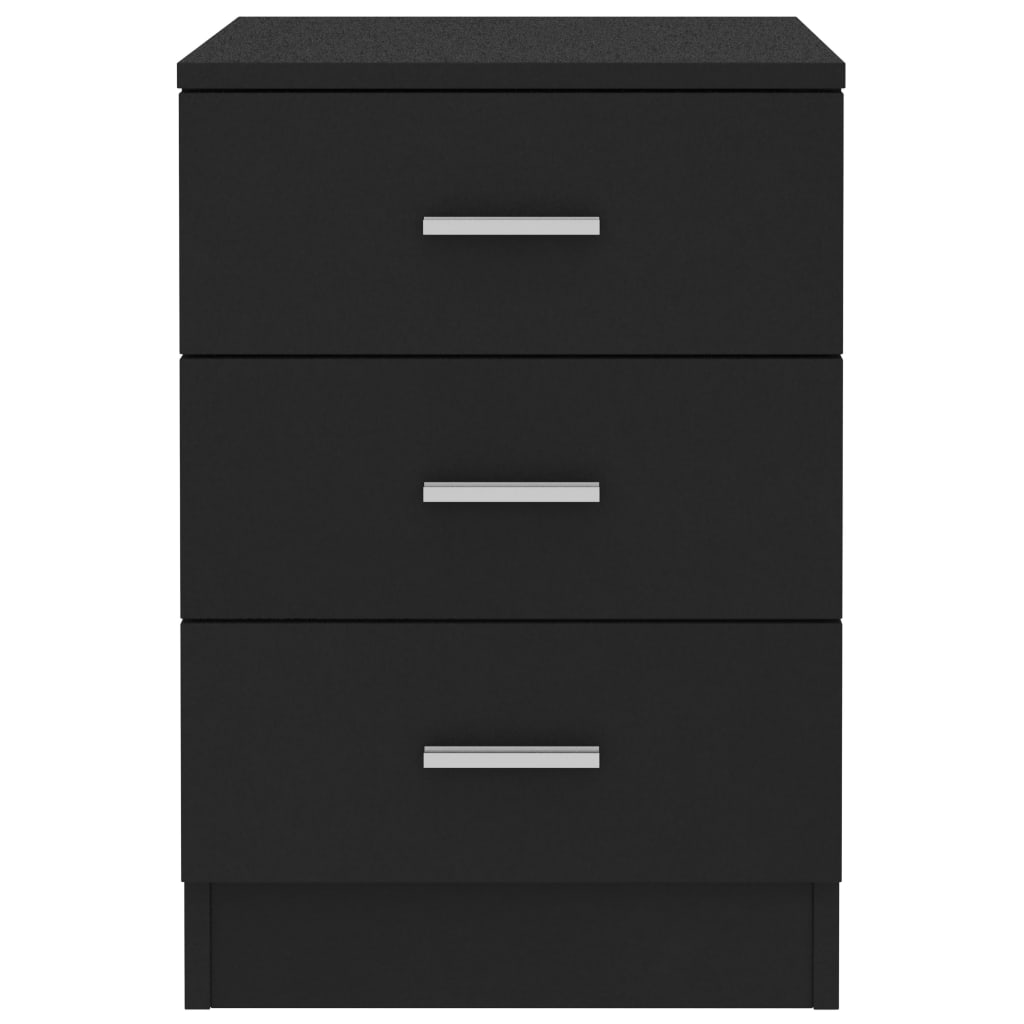 Bedside Cabinets 2 pcs Black  Chipboard