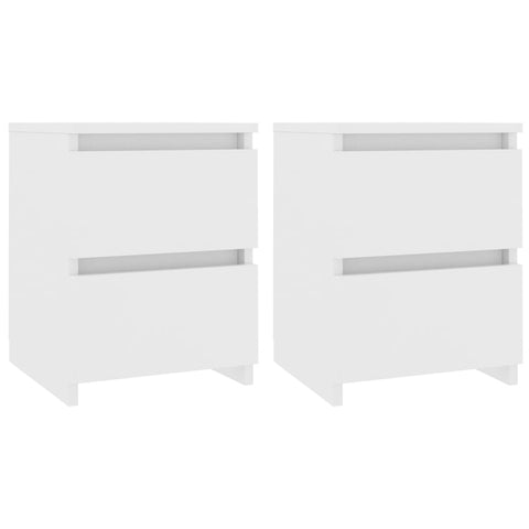 Bedside Cabinets 2 pcs White - Chipboard