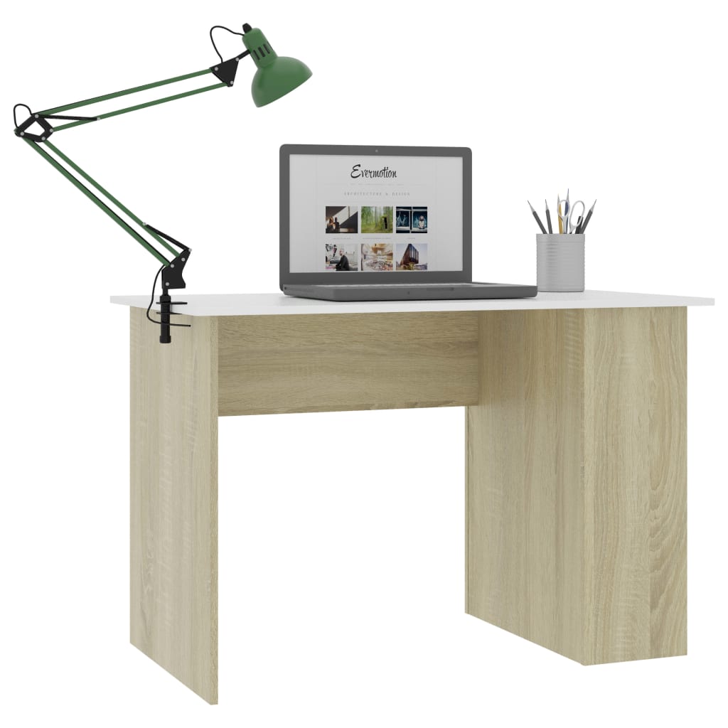 Desk White and Sonoma Oak  Chipboard