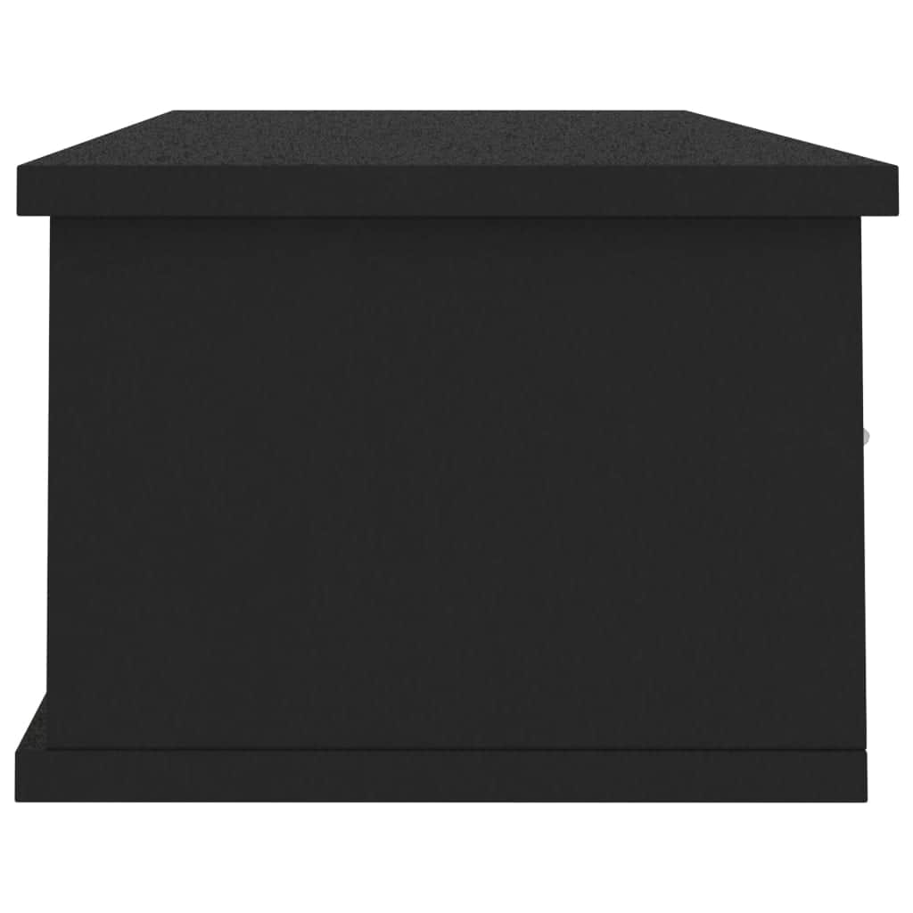 Wall-mounted Drawer Shelf Black Chipboard