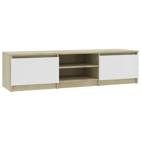 TV Cabinet White and  Oak, Chipboard