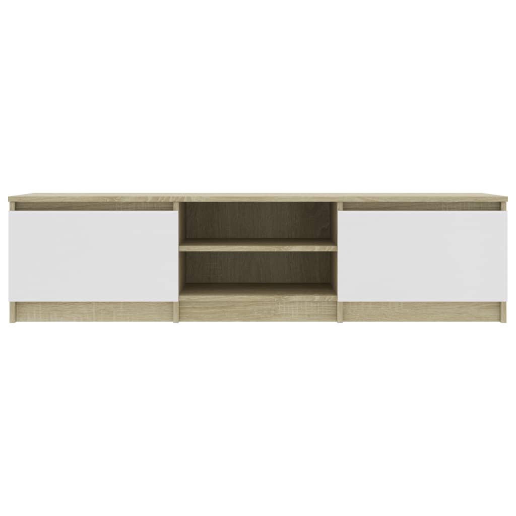 TV Cabinet White and  Oak, Chipboard