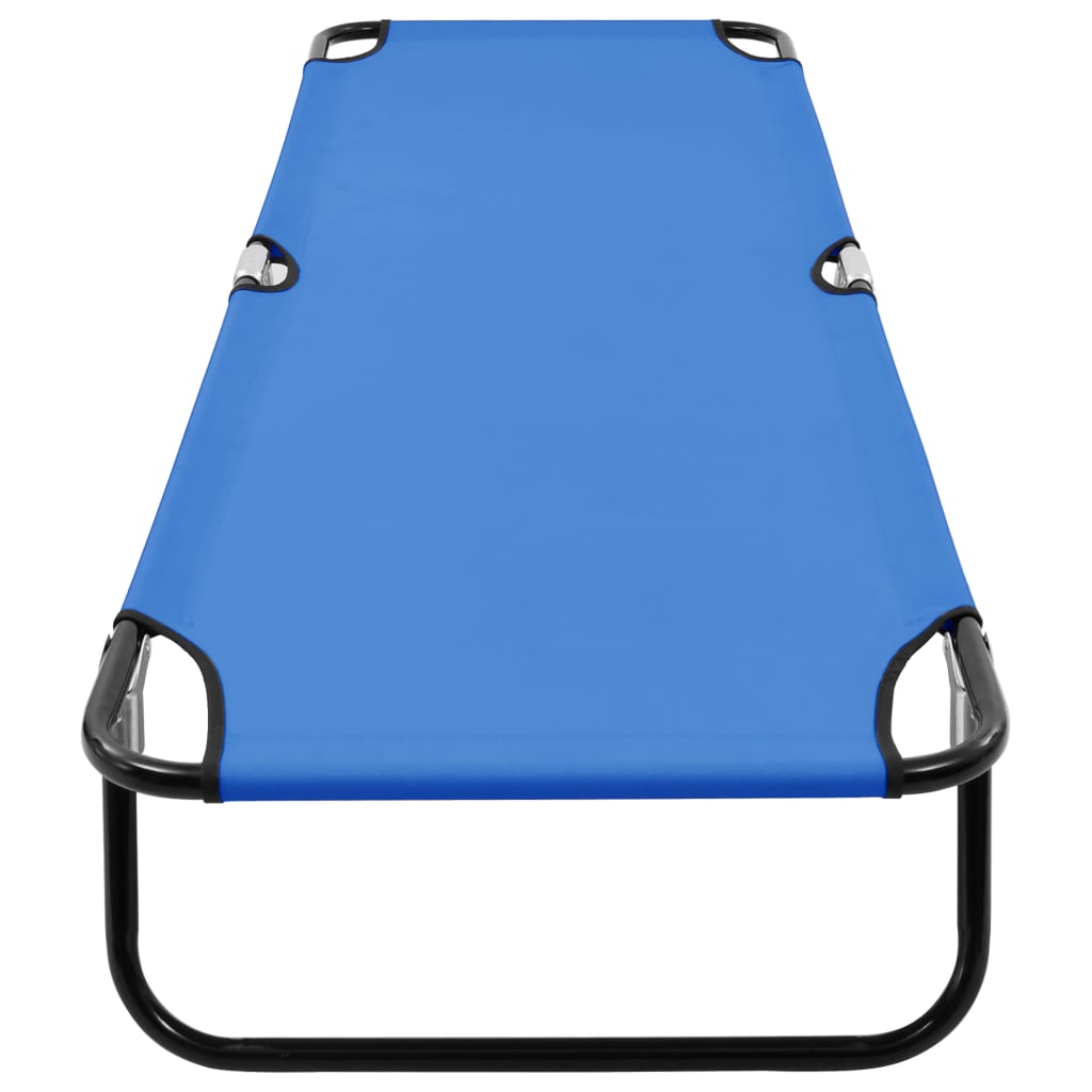 Folding Camping Cot Blue Steel