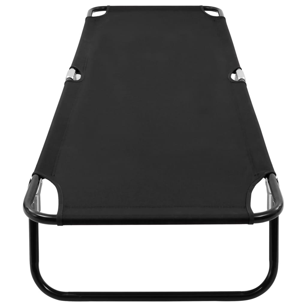 Folding Camping Cot Black Steel