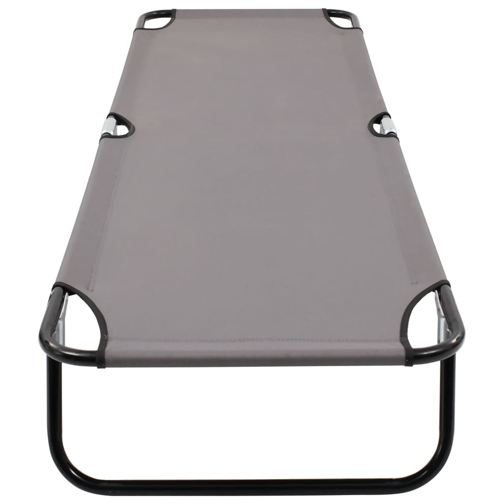 Folding Camping Cot Grey Steel