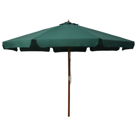 Outdoor Parasol with Wooden Pole 330 cm Green