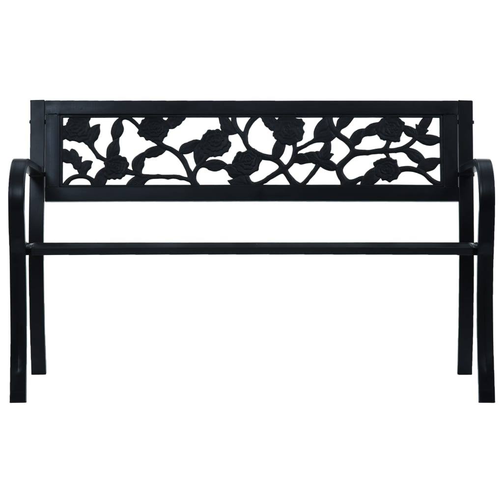 Garden Bench 125 cm Black Steel