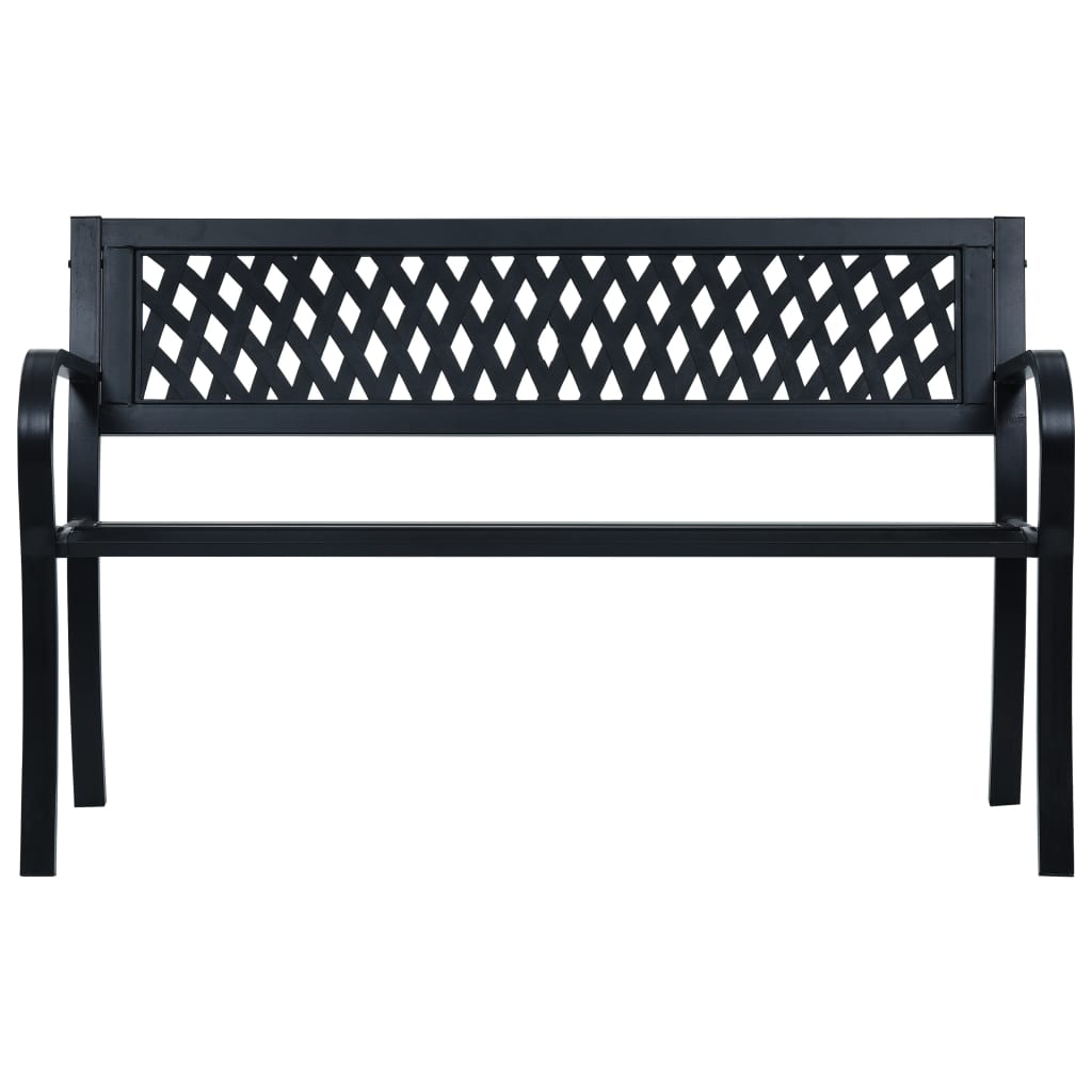 Garden Bench 125 cm Black Steel