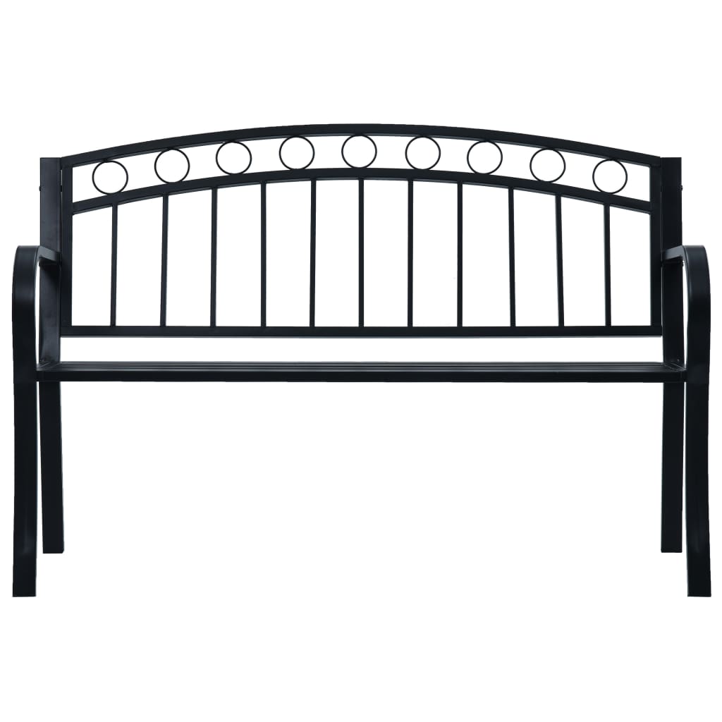 Garden Bench 125 cm Black Steel