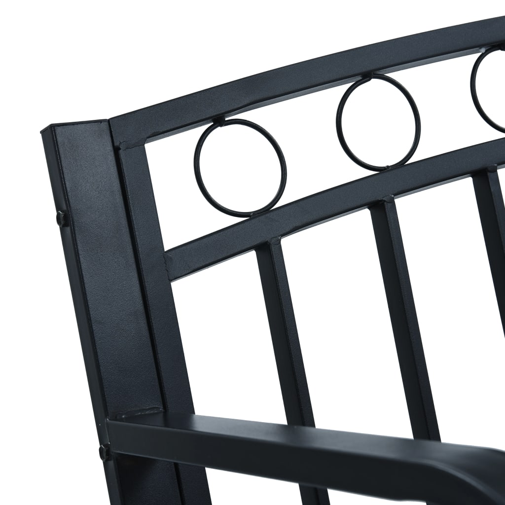 Garden Bench 125 cm Black Steel