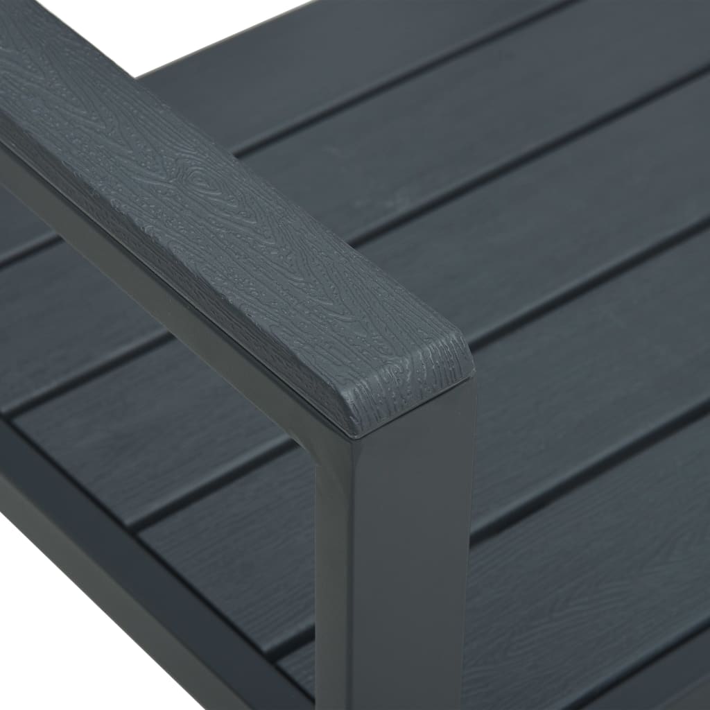 Garden Bench HDPE Grey Wood Look