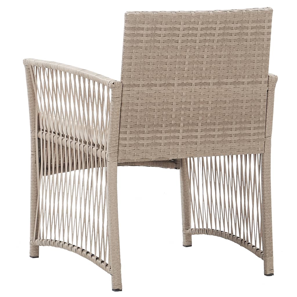 Garden Armchairs with Cushions 2 pcs Beige Poly Rattan