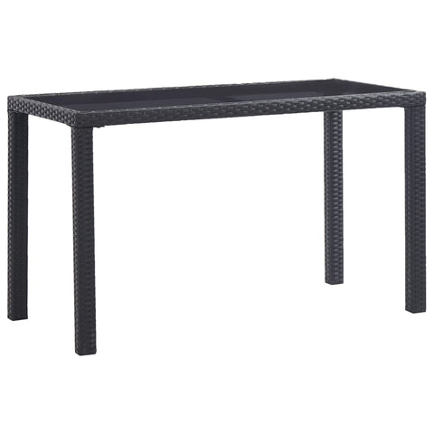 Garden Table  Black Poly Rattan