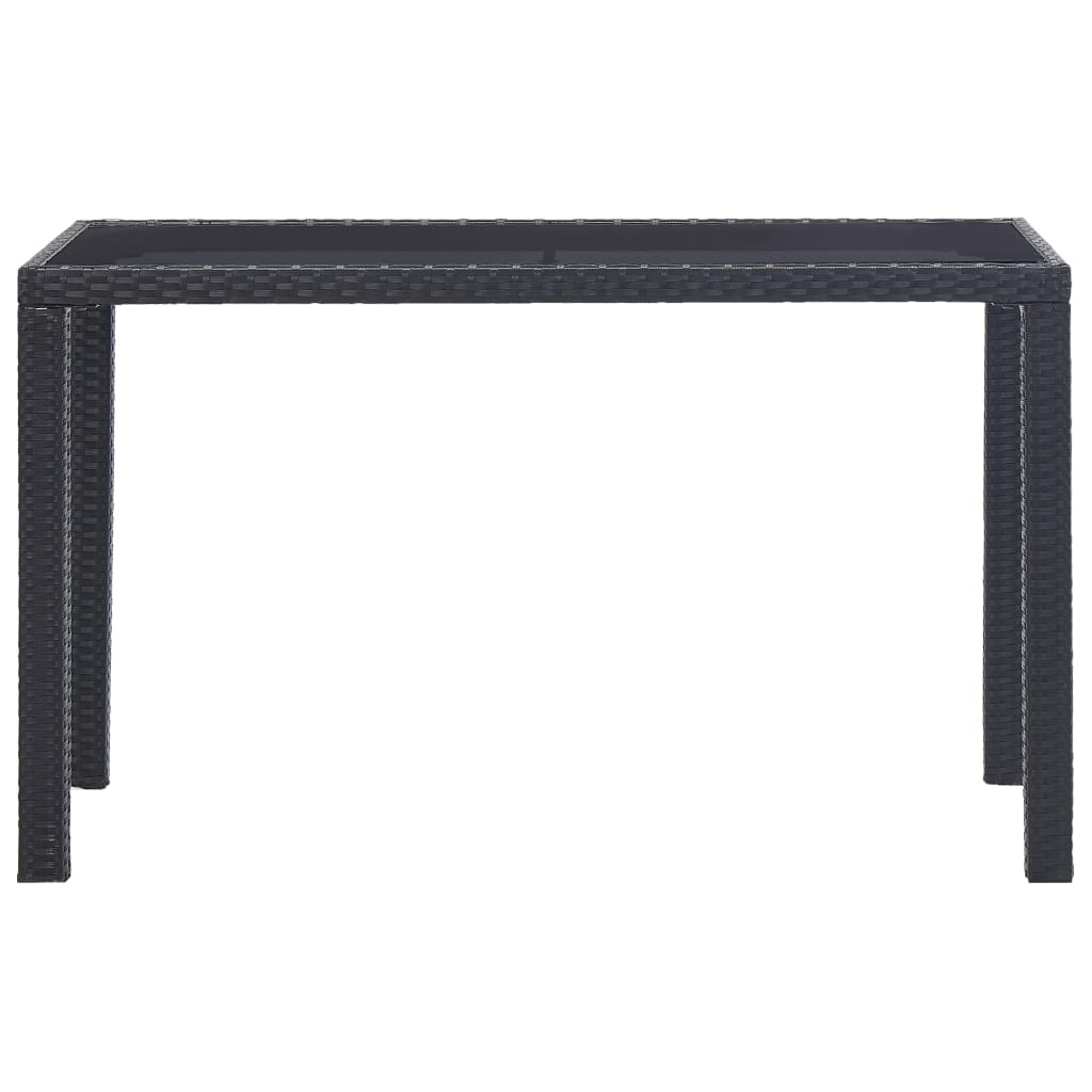 Garden Table  Black Poly Rattan