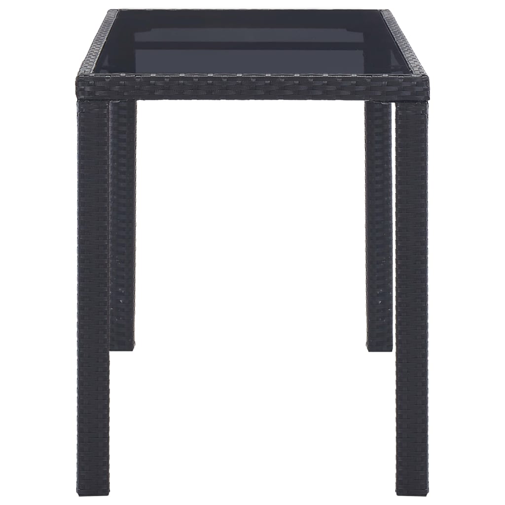 Garden Table  Black Poly Rattan