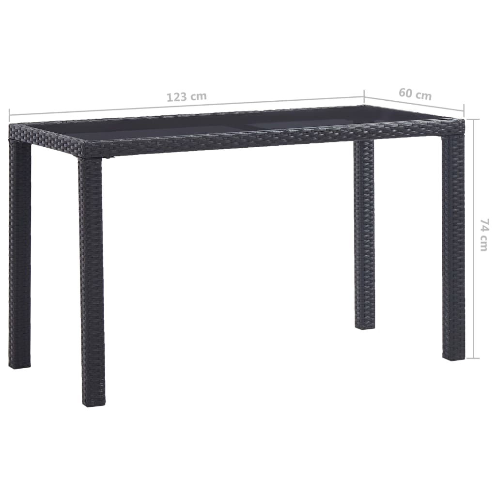 Garden Table  Black Poly Rattan