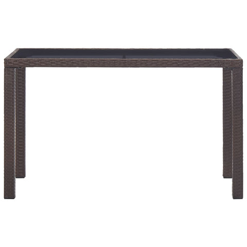 Garden Table Brown Poly Rattan