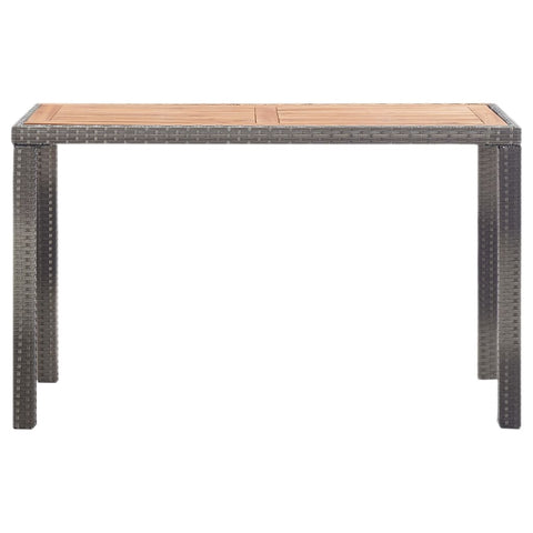 Garden Table Anthracite and Brown Solid Acacia Wood