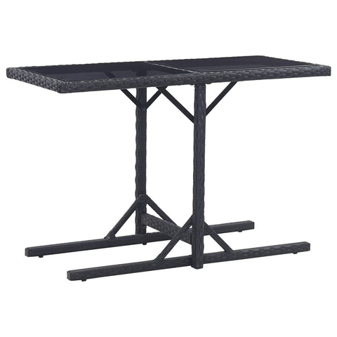 Garden Table Black  Glass