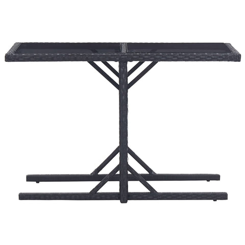 Garden Table Black  Glass