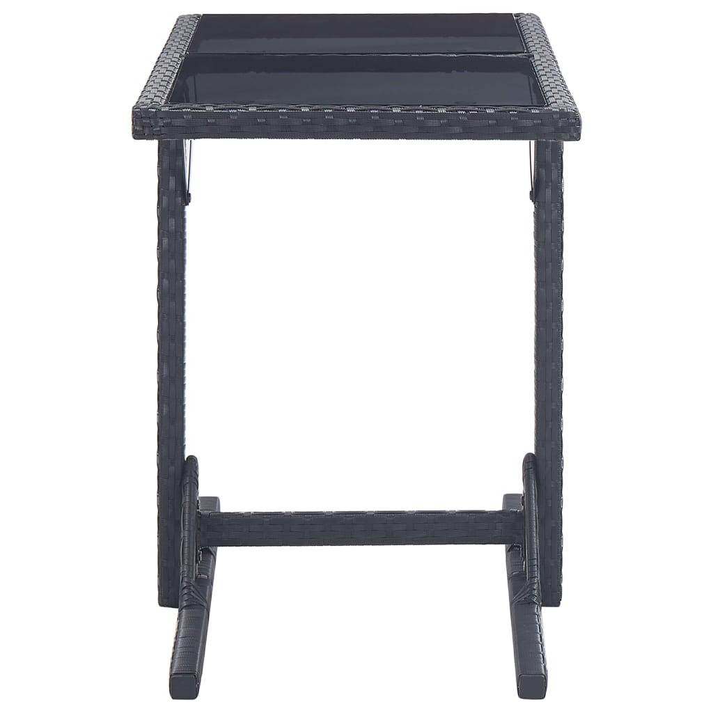 Garden Table Black  Glass