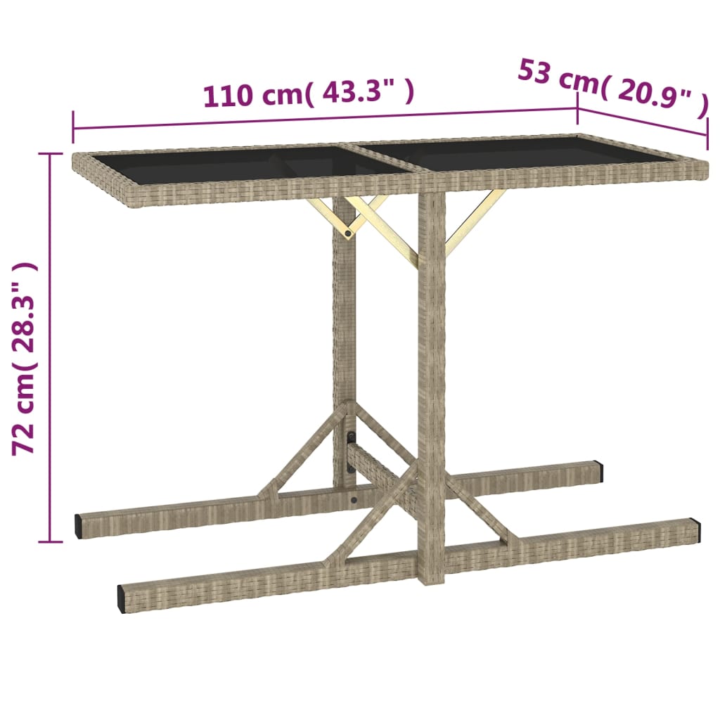 Garden Table Beige  Glass