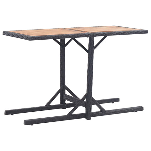 Garden Table Black Solid Acacia Wood