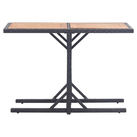 Garden Table Black Solid Acacia Wood