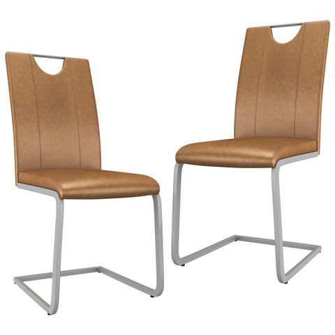 Dining Chairs 2 pcs Brown ,faux Leather