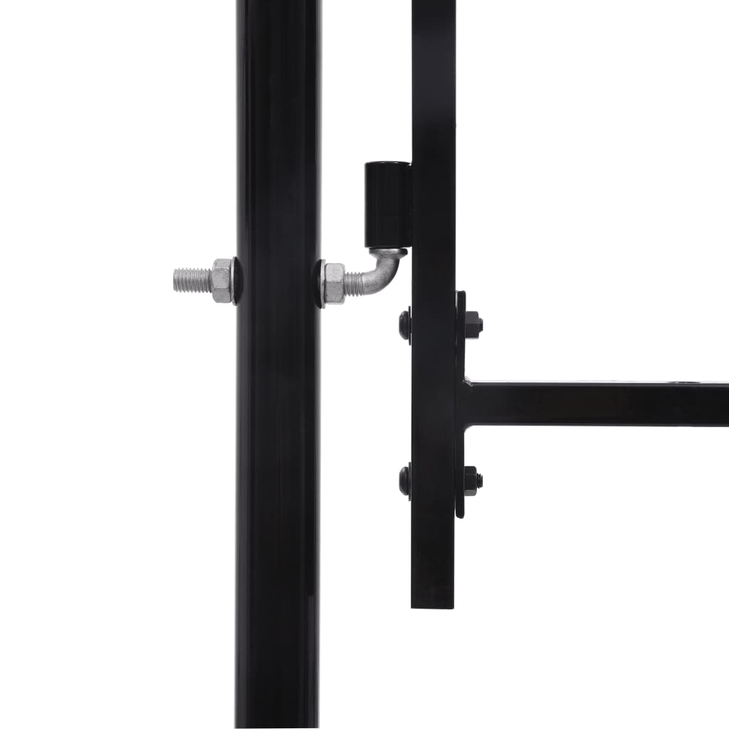 Fence Gate Double Door with Spike Top Steel 'Black