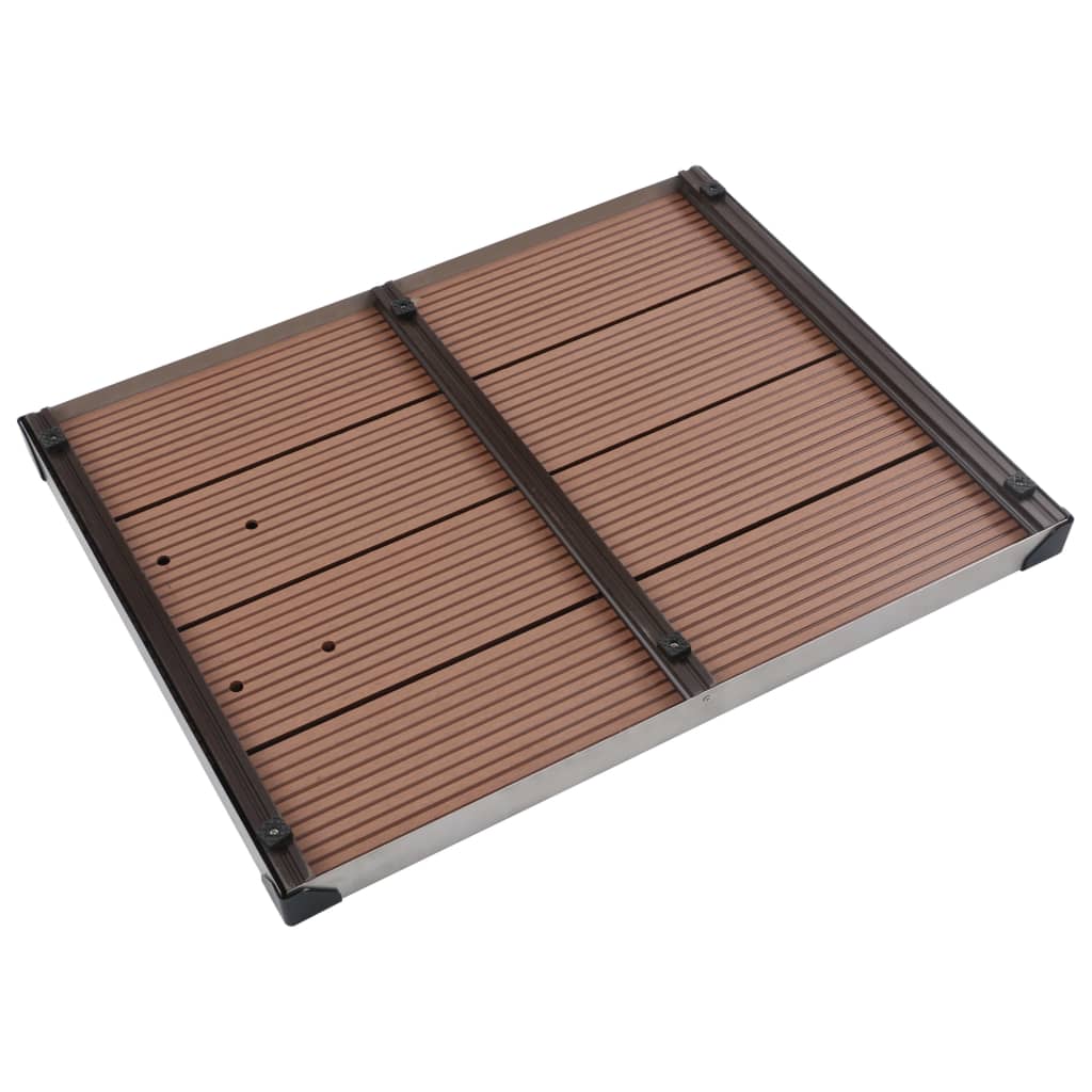 Outdoor Shower Tray WPC Stainless Steel Brown