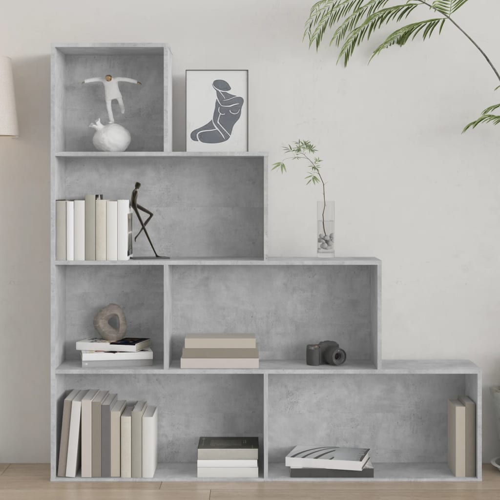 Book Cabinet/Room Divider Concrete Grey -Chipboard