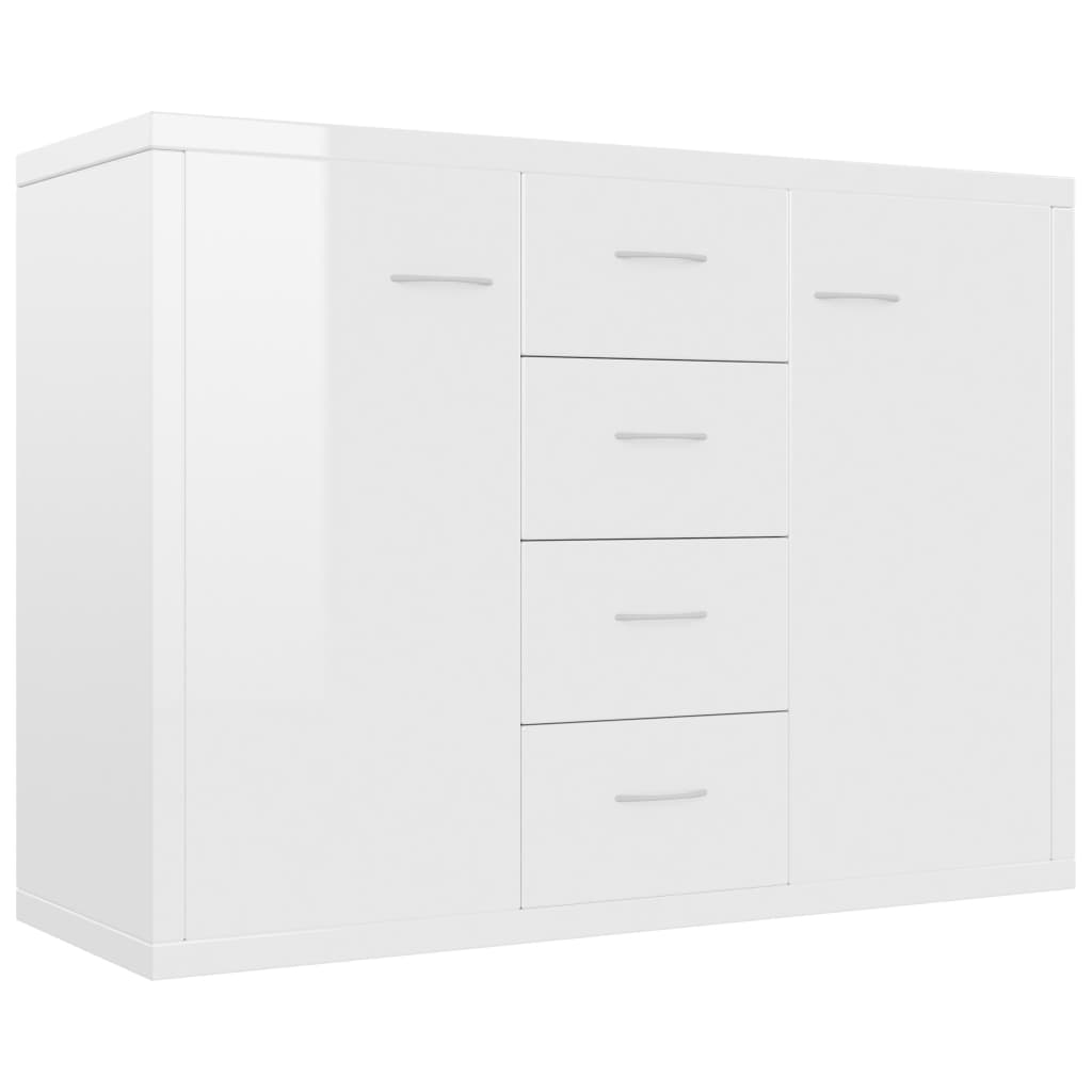 Sideboard High Gloss White,  Chipboard