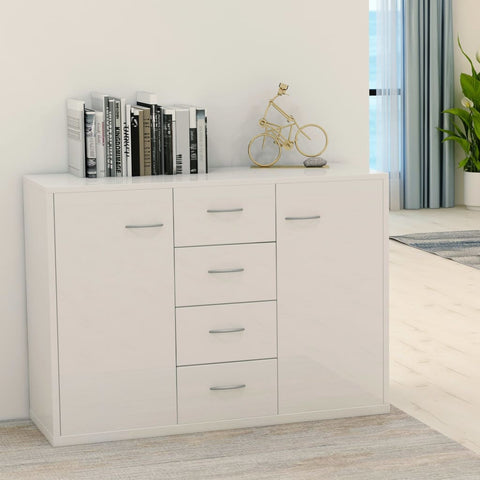 Sideboard High Gloss White,  Chipboard