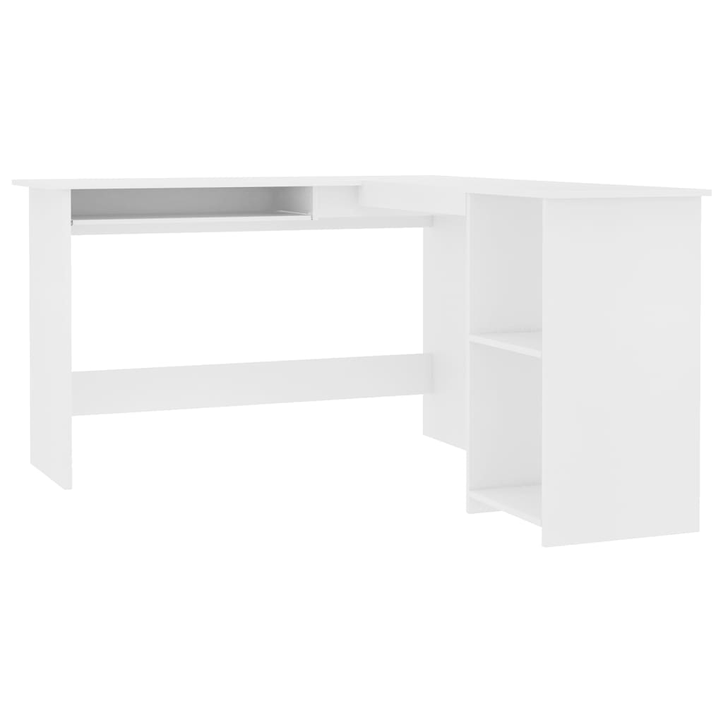 L-Shaped Corner Desk White  Chipboard