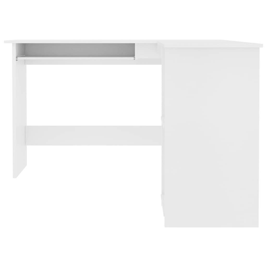 L-Shaped Corner Desk White  Chipboard