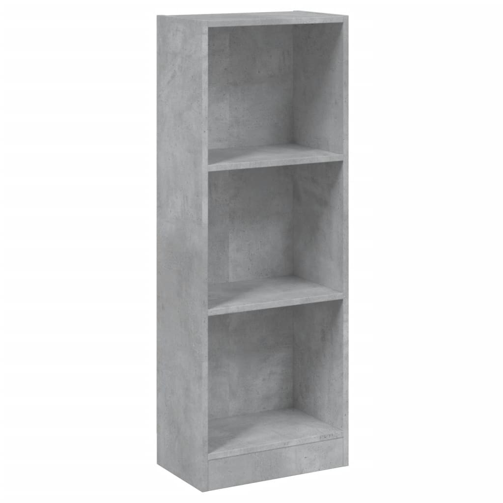 3-Tier Book Cabinet Concrete Grey  Chipboard