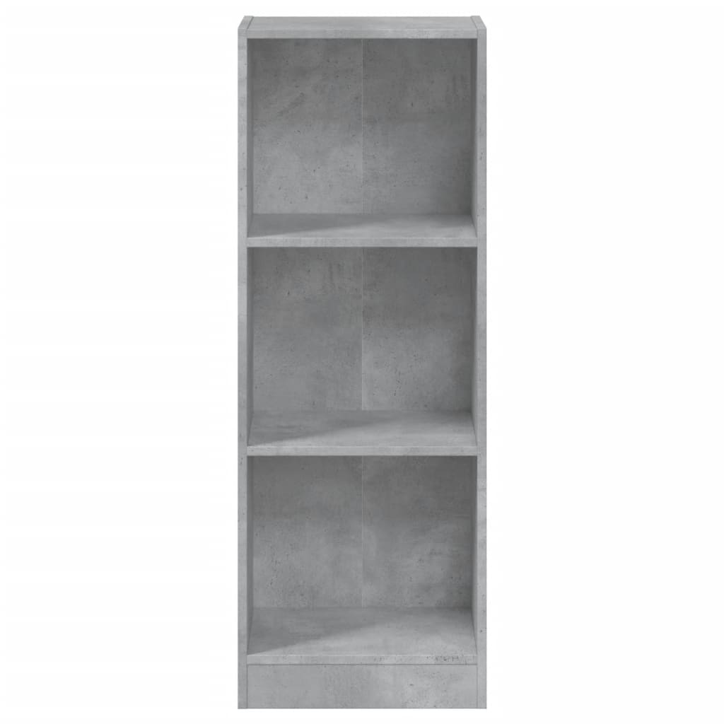 3-Tier Book Cabinet Concrete Grey  Chipboard