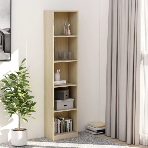 5-Tier Book Cabinet Sonoma Oak-Chipboard