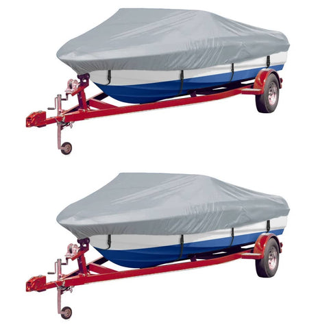 Boat Covers 2 pcs Grey Length 488-564 cm Width 239 cm