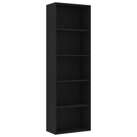 5-Tier Book Cabinet Black - Chipboard